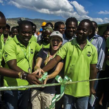 Sasha Kramer alongside SOIL's team and supporters in Port-au-Prince, 2016