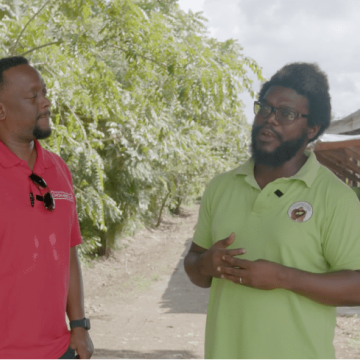 Carel Pedre speaking with SOIL’s Senior Manager, Romel Toussaint