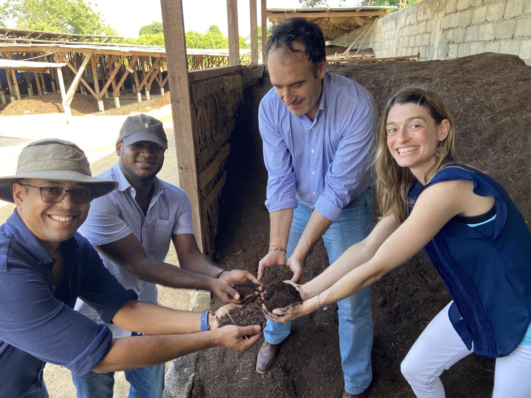 Group with compost