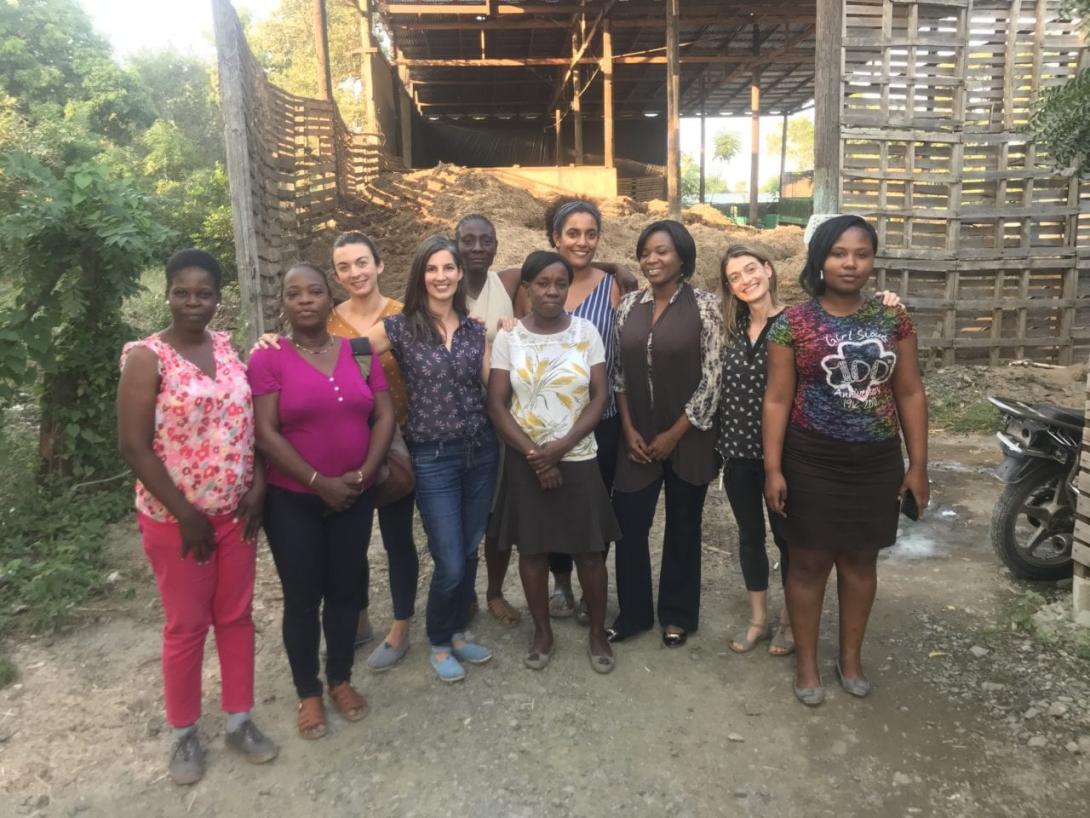 Viviane (third from the right) alongside other SOIL staff at our TiLari office in January during her first official monthly meeting with the team
